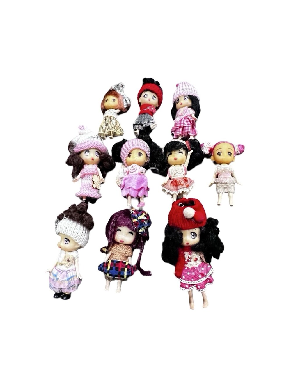Anime Doll Backpack Keychains Lot Of 10 Girls Big Eyes Korean